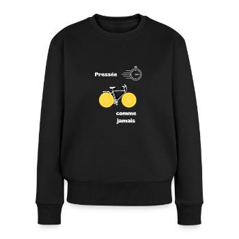 Pressée comme jamais - Pull Premium bio Femme - noir - Devant - Julia (174cm)