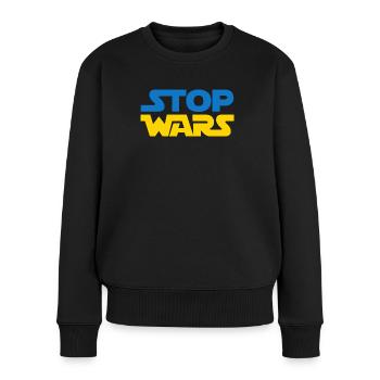 Stop Wars - Frauen Premium Bio Pullover - Schwarz - Vorne - Julia (174cm)