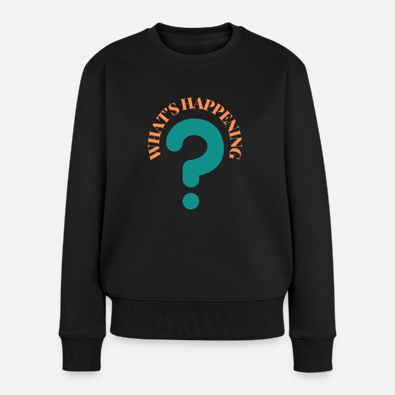 What's Happening Illustration - Frauen Premium Bio Pullover - Schwarz