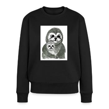 Sloth mom with sloth child - Women's Premium Organic Jumper - black - Front - Julia (174cm)