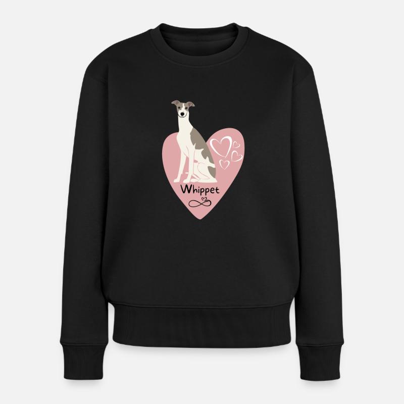 Whippet Forever - Frauen Premium Bio Pullover - Schwarz