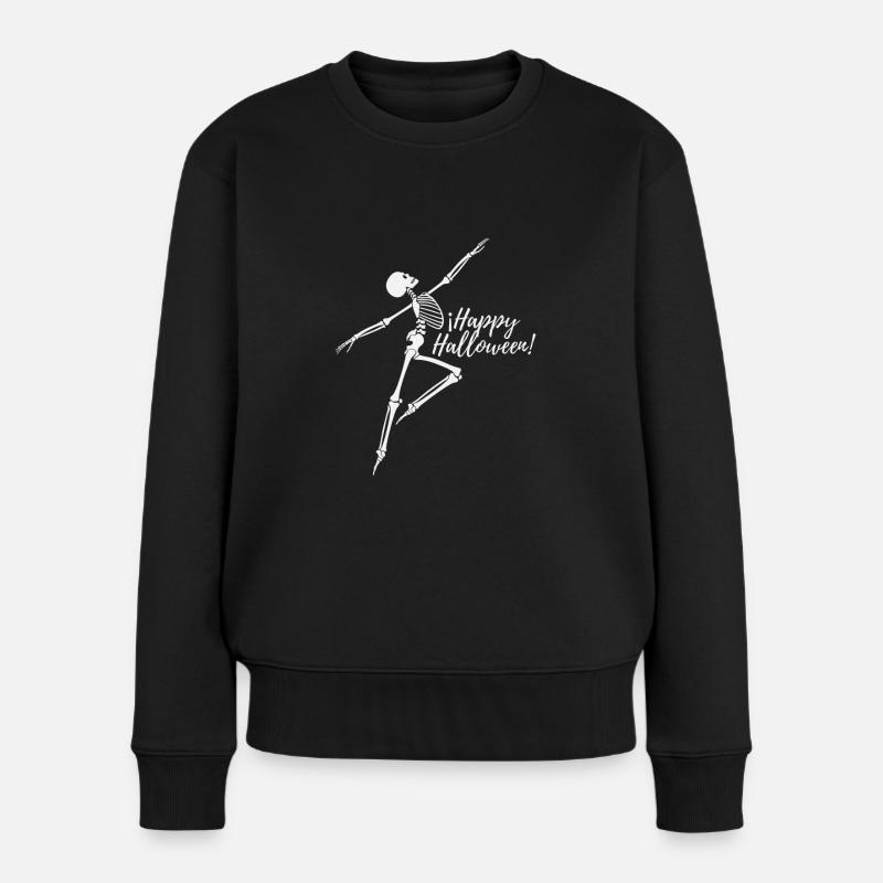 Skelett Ballett Halloween - Frauen Premium Bio Pullover - Schwarz