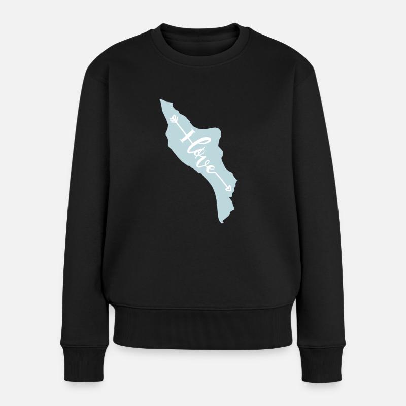 Il d'Oléron Ich liebe - Frauen Premium Bio Pullover - Schwarz