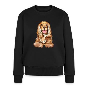 Cocker Spaniel - Women's Premium Organic Jumper - black - Front - Julia (174cm)