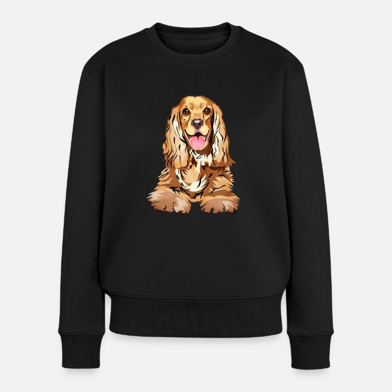 cocker spaniel - Pull Premium bio Femme - noir