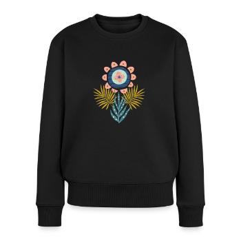 Moderne Design abstrakt - Frauen Premium Bio Pullover - Schwarz - Vorne - Julia (174cm)