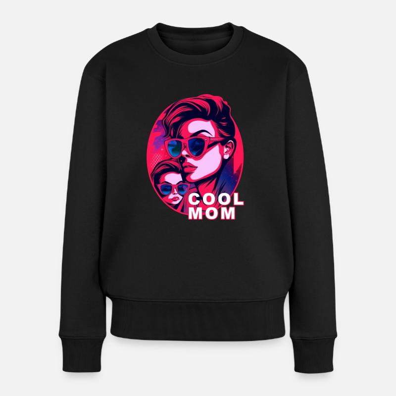Cool Mom - Frauen Premium Bio Pullover - Schwarz