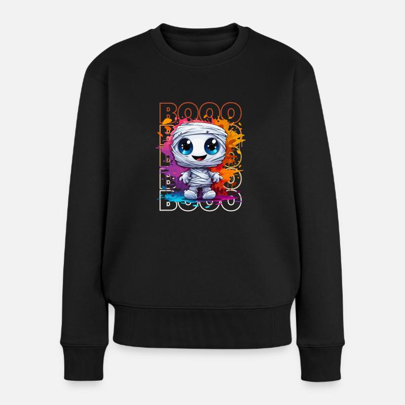 Chibi entwirren & Buuuuu Verspieltes Pharaonen-T-Shirt! - Frauen Premium Bio Pullover - Schwarz