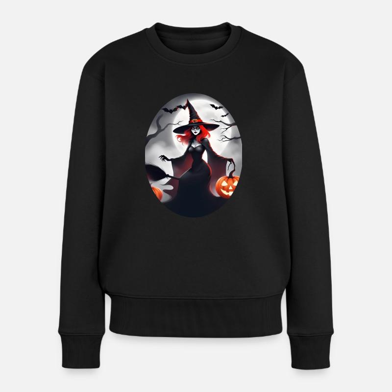 Halloween - Frauen Premium Bio Pullover - Schwarz