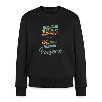 40 Geburtstag November 1983 mint - Frauen Premium Bio Pullover - Schwarz - Vorne - Julia (174cm)
