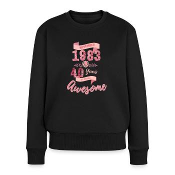 40th Birthday November 1983 - Women's Premium Organic Jumper - black - Front - Julia (174cm)
