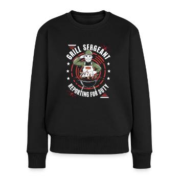 Grill Sergeant Reporting For Duty BBQ - Women's Premium Organic Jumper - black - Front - Julia (174cm)