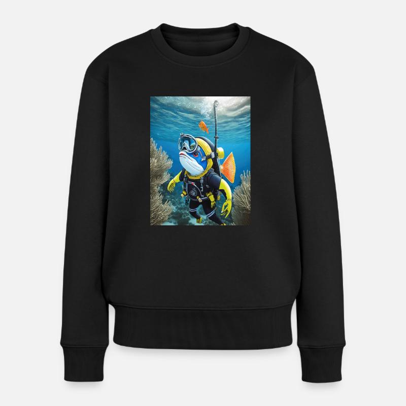 Fish in a diving suit 2 - Women's Premium Organic Jumper - black