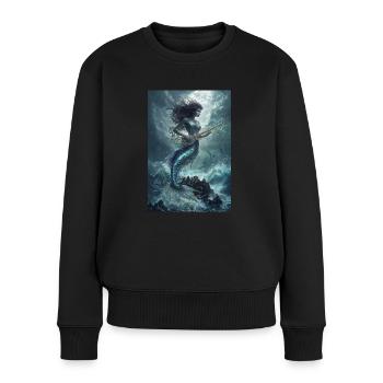Meerjungfrau Legende Mythos Geschenk - Frauen Premium Bio Pullover - Schwarz - Vorne - Julia (174cm)