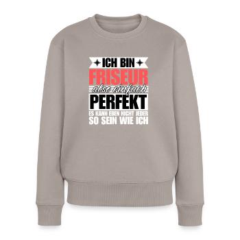 Perfekter Friseur - Frauen Premium Bio Pullover - Taupe - Vorne - Julia (174cm)