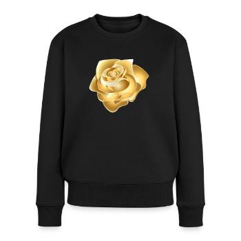 Goldene Rose - Frauen Premium Bio Pullover - Schwarz - Vorne - Julia (174cm)