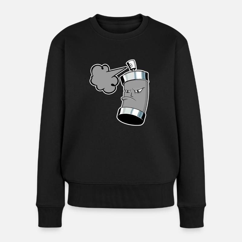 Sprühende Graffiti Spraydose mit Gischt - Frauen Premium Bio Pullover - Schwarz