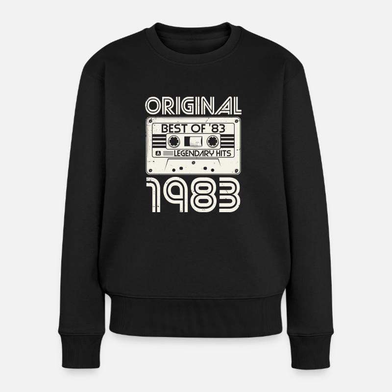 1983 Vintage Vintage Anniversaire Rétro Cadeau - Pull Premium bio Femme - noir