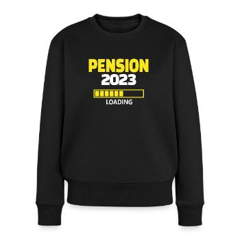 Pension 2023 loading - Frauen Premium Bio Pullover - Schwarz - Vorne - Julia (174cm)