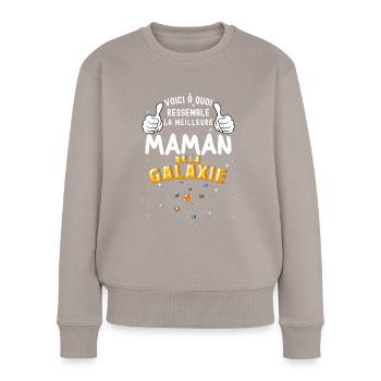 Meilleure Maman De La Galaxie Entière - Pull Premium bio Femme - taupe - Devant - Julia (174cm)