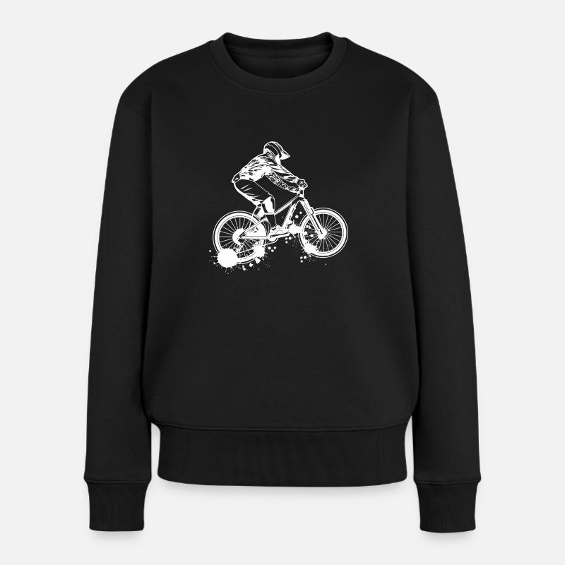 Mountainbike - Frauen Premium Bio Pullover - Schwarz