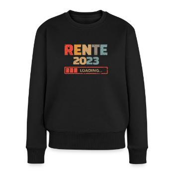 Rente 2023 loading retro - Frauen Premium Bio Pullover - Schwarz - Vorne - Julia (174cm)