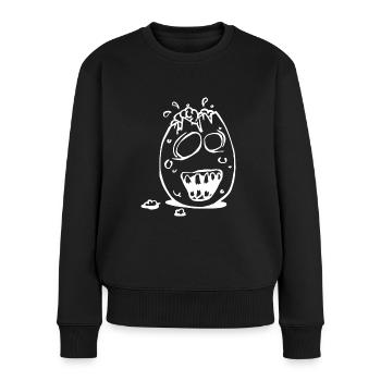 Zombie Pessach Ei - Frauen Premium Bio Pullover - Schwarz - Vorne - Julia (174cm)