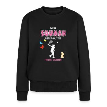 Squash Oster Outfit Ostergeschenk Squasherin Spiel - Frauen Premium Bio Pullover - Schwarz - Vorne - Julia (174cm)