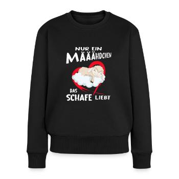 schaf määädchen das schafe mag schafgirl - Frauen Premium Bio Pullover - Schwarz - Vorne - Julia (174cm)