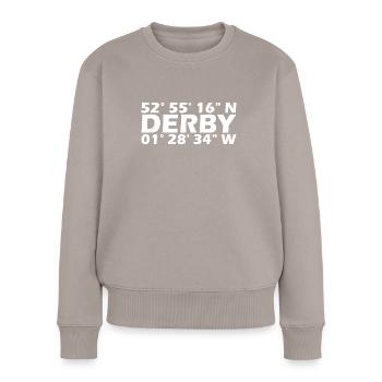 Derby Coordinates - Women's Premium Organic Jumper - taupe - Front - Julia (174cm)