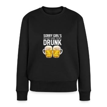 JGA Bier Biermarke Beer Fusion Bauch Spruch Lustig - Frauen Premium Bio Pullover - Schwarz - Vorne - Julia (174cm)