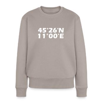 Coordonnées de Vérone - Pull Premium bio Femme - taupe - Devant - Julia (174cm)