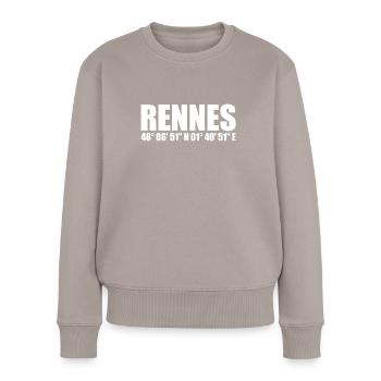 Coordonnées de Rennes - Pull Premium bio Femme - taupe - Devant - Julia (174cm)