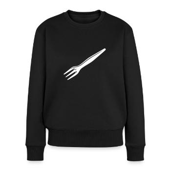Design classic chip fork - Women's Premium Organic Jumper - black - Front - Julia (174cm)