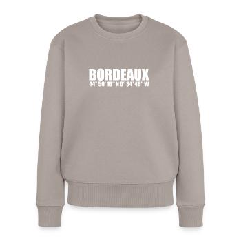 Coordonnées de Bordeaux - Pull Premium bio Femme - taupe - Devant - Julia (174cm)