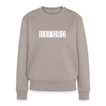 Oxford Flughafentafel - Frauen Premium Bio Pullover - Taupe - Vorne - Julia (174cm)