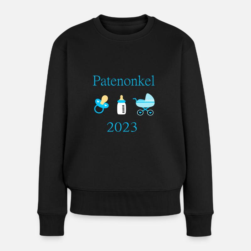 Patenonkel 2023 Geburt Junge Taufe - Frauen Premium Bio Pullover - Schwarz