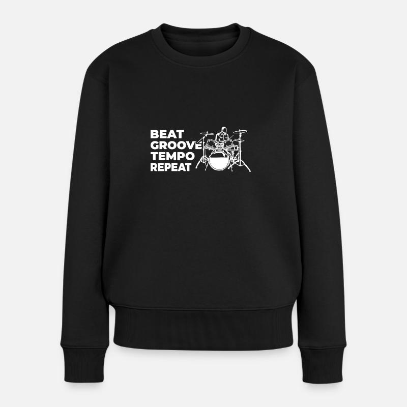 Beat Groove Tempo Repeat - Frauen Premium Bio Pullover - Schwarz