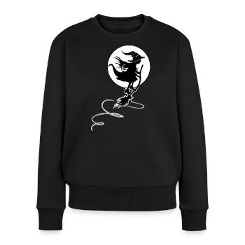 Sorcière volant au clair de lune - Halloween Design - Pull Premium bio Femme - noir - Devant - Julia (174cm)