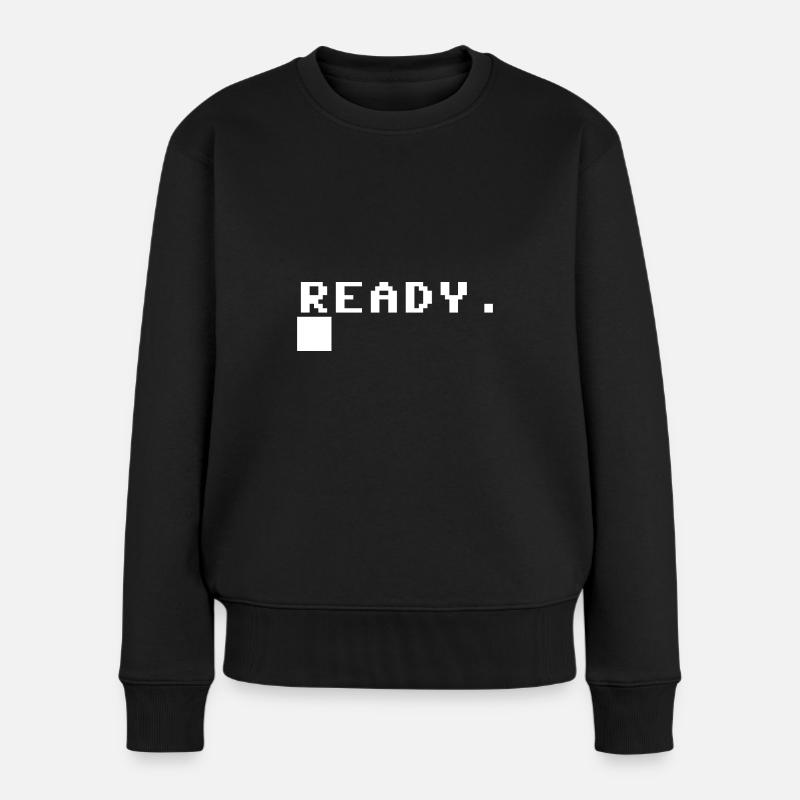 C64 ready - weiss - Frauen Premium Bio Pullover - Schwarz