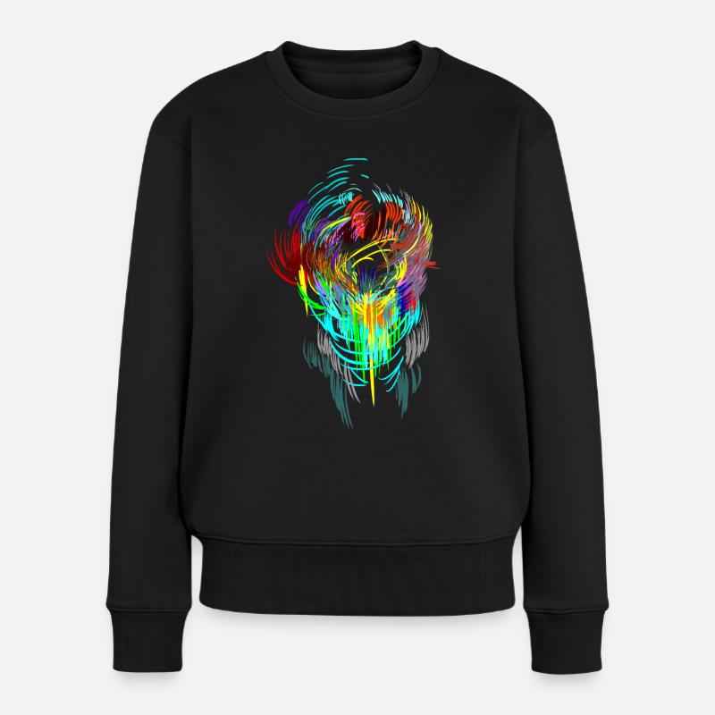 Neon - Maske Sci-Fi psychedellic Techno Gamer Head - Frauen Premium Bio Pullover - Schwarz