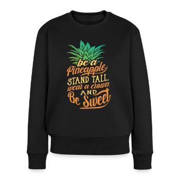 Ananas Sort Drôle - Pull Premium bio Femme - noir - Devant - Julia (174cm)