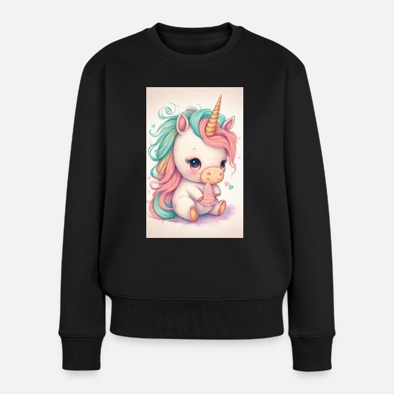 Baby-Einhorn - Frauen Premium Bio Pullover - Schwarz