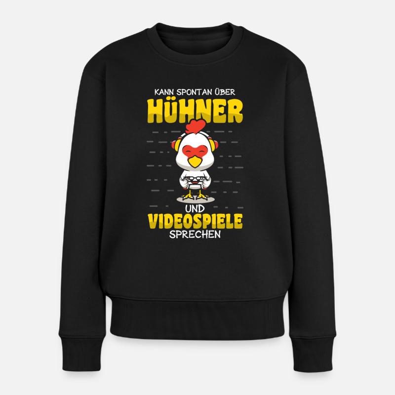 Hühnerflüsterer Huhn Hühnerhalter Hühner - Frauen Premium Bio Pullover - Schwarz