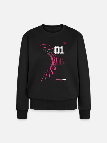 01 TRIKOT Trikotnummer Sport Team Spiel Eins Motiv - Frauen Premium Bio Pullover - Schwarz