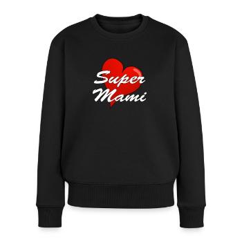 Maman géniale - Pull Premium bio Femme - noir - Devant - Julia (174cm)