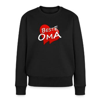 Beste Oma - Frauen Premium Bio Pullover - Schwarz - Vorne - Julia (174cm)