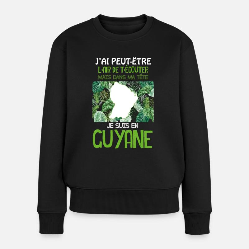 La Guyane Est Dans Ma Tête - Pull Premium bio Femme - noir