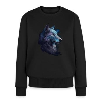 Griffure de loup Marques de griffes Animal de forêt sauvage Tête de loup - Pull Premium bio Femme - noir - Devant - Julia (174cm)