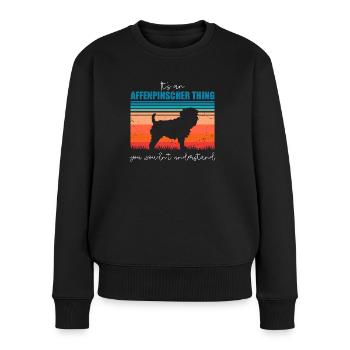 Chiens Affenpinscher - Pull Premium bio Femme - noir - Devant - Julia (174cm)